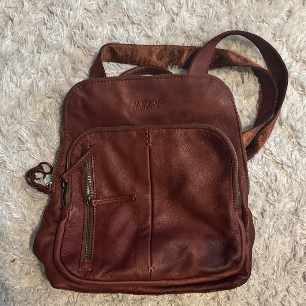 American Leather Co. brown soft leather backpack- EUC!